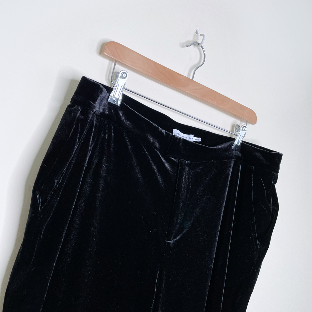 good american black velvet trouser pants - size 5