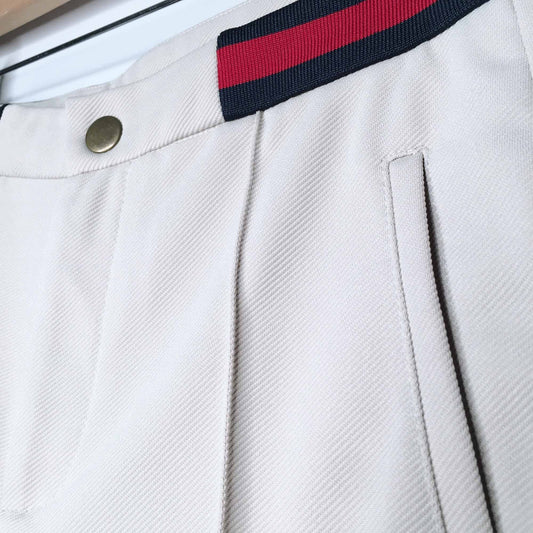 Gucci high rise crop trouser with striped waistband - size 38