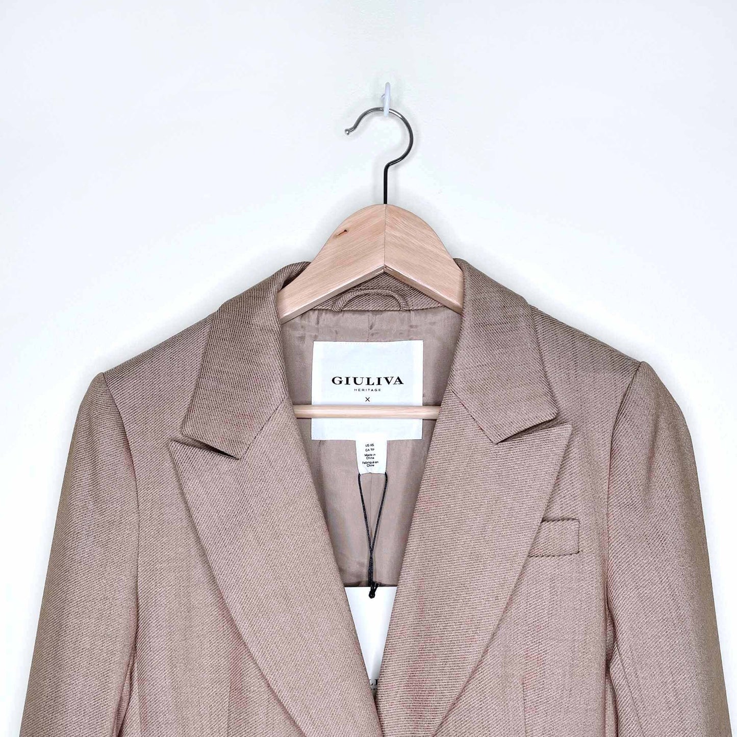 giuliva x h&m camel single breasted blazer - size xs