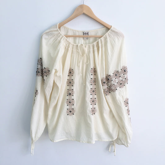 Haute Hippie Embroidered Gypsy Blouse - size Small