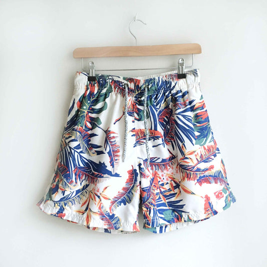 Island Haze tropical leaf swim trunks - size Medium