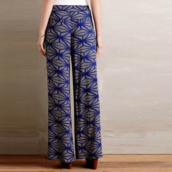 hei hei hirondelle high rise wide leg pattern pants - size small