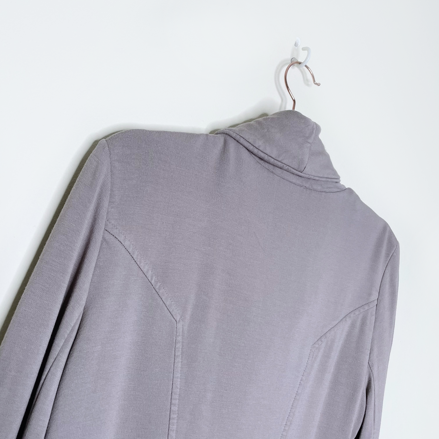 helmut lang grey villous asymmetrical zip moto cardigan jacket size