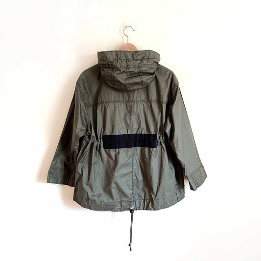 j crew oversized waxed cotton oilcloth light jacket - size xs