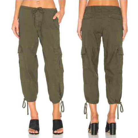 james perse slim cropped low rise estilo cargo pants - size 0