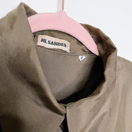 vintage jil sander silk button down french cuff shirt - size 42