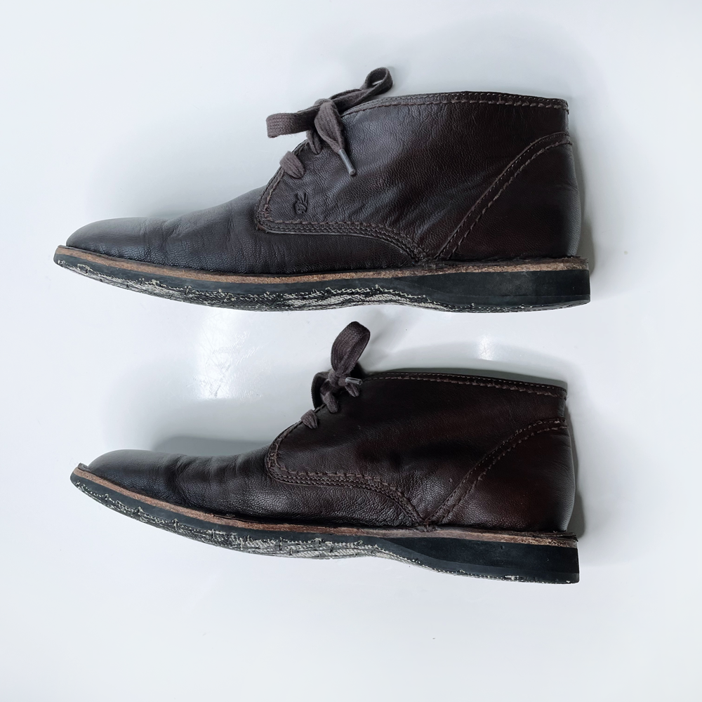 john varvatos brown leather chukka - size 10