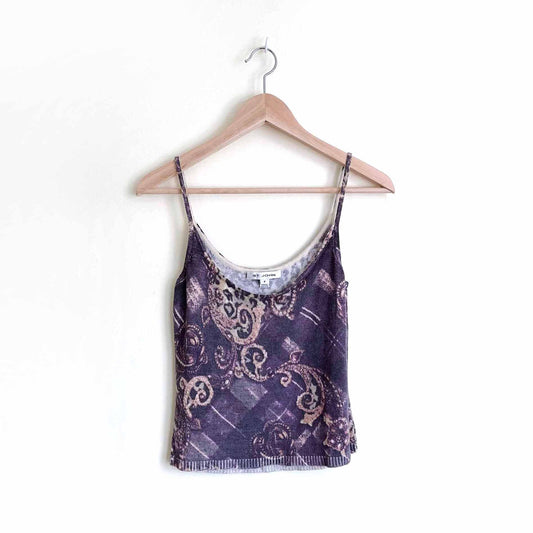 st. john printed knit cropped tank top - size P (xs)