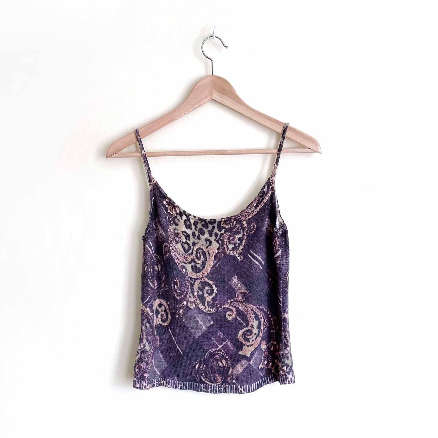 st. john printed knit cropped tank top - size P (xs)