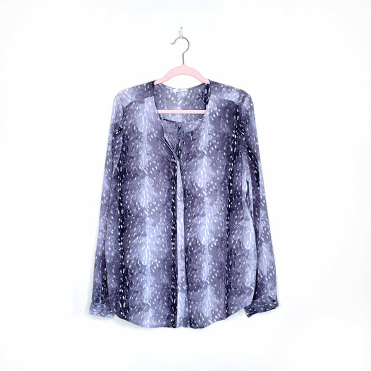 joie moemi grey fawn silk blouse - size medium