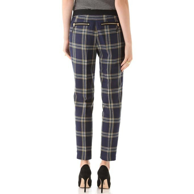 NWT Juicy Couture Eton wool-blend plaid pants - size 6