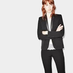 The Kooples Tuxedo Blazer with Leather Trim - size S/M