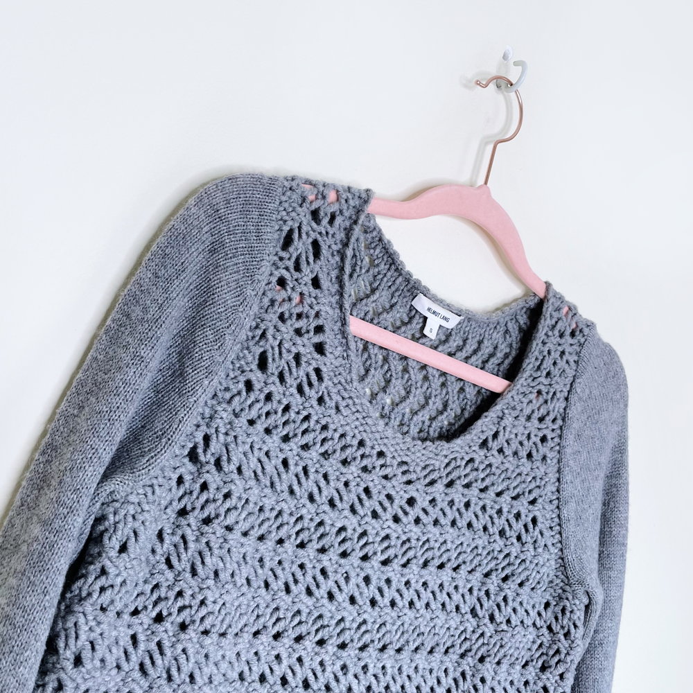 helmut lang wool-cashmere asymmetrical hem sweater - size small