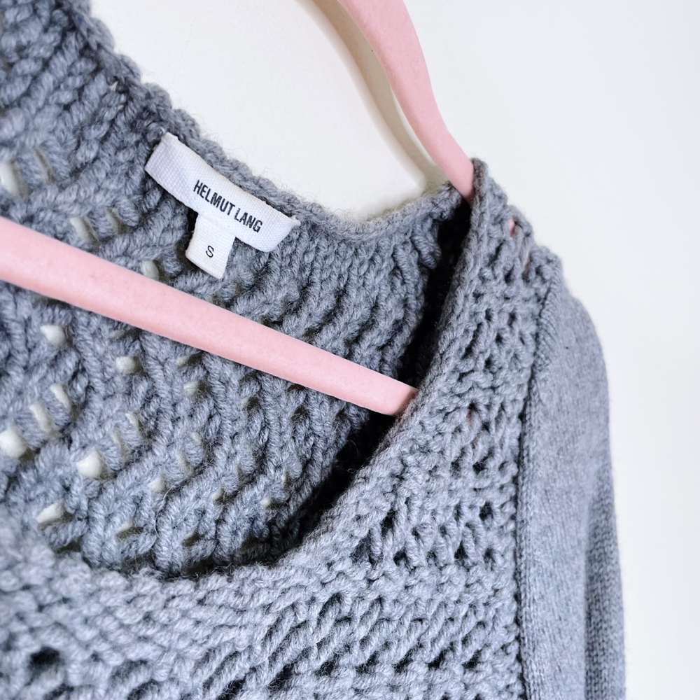 helmut lang wool-cashmere asymmetrical hem sweater - size small