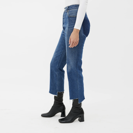 vetements x levi's reconstructed high rise straight leg jeans - size 25/26