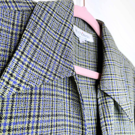 vintage y2k le chateau clueless plaid cropped jacket - size medium