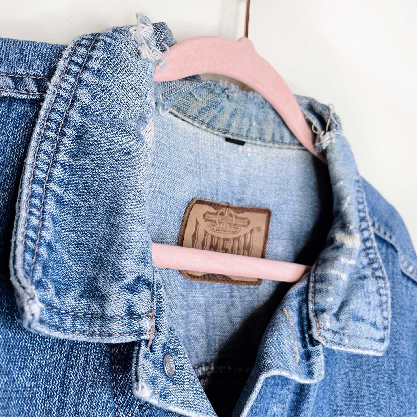 vintage 70's linson denim jacket - size xl