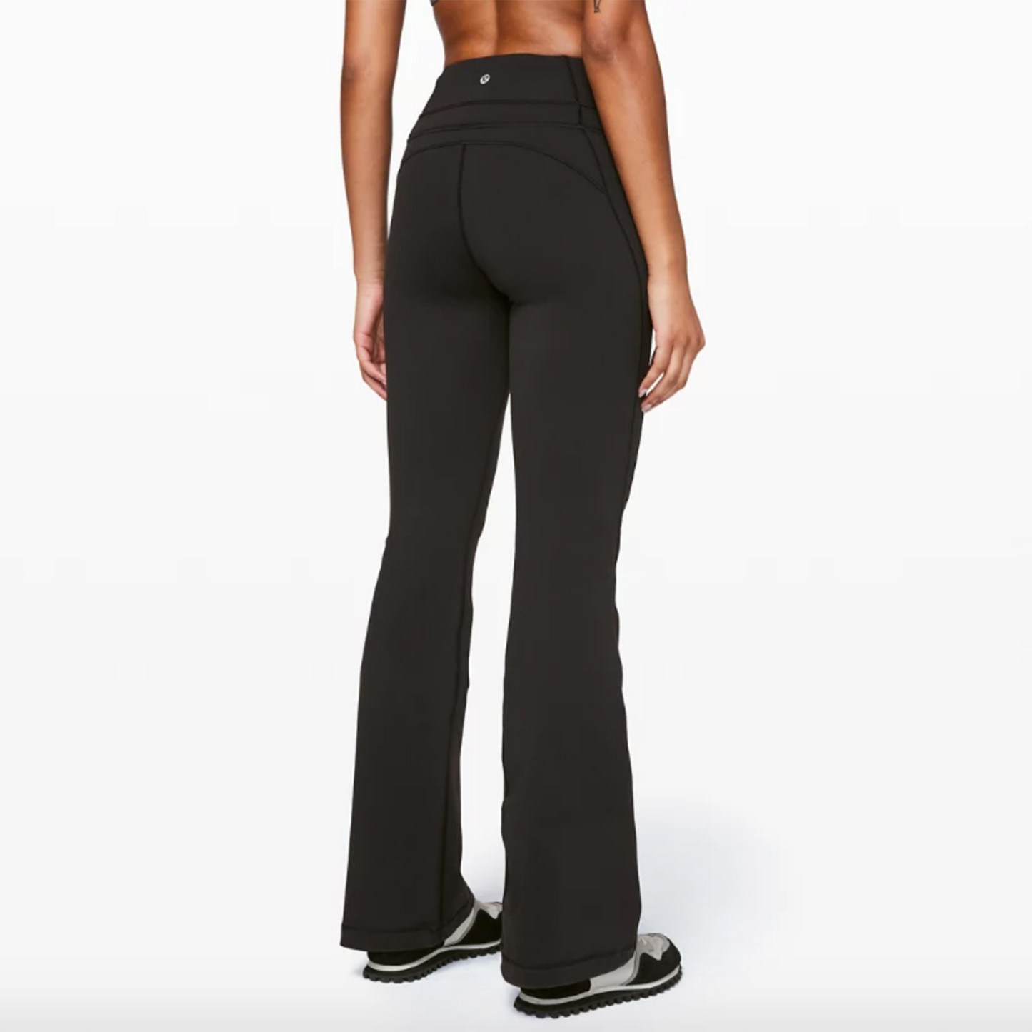 lululemon black groove high rise flare pant - size 8