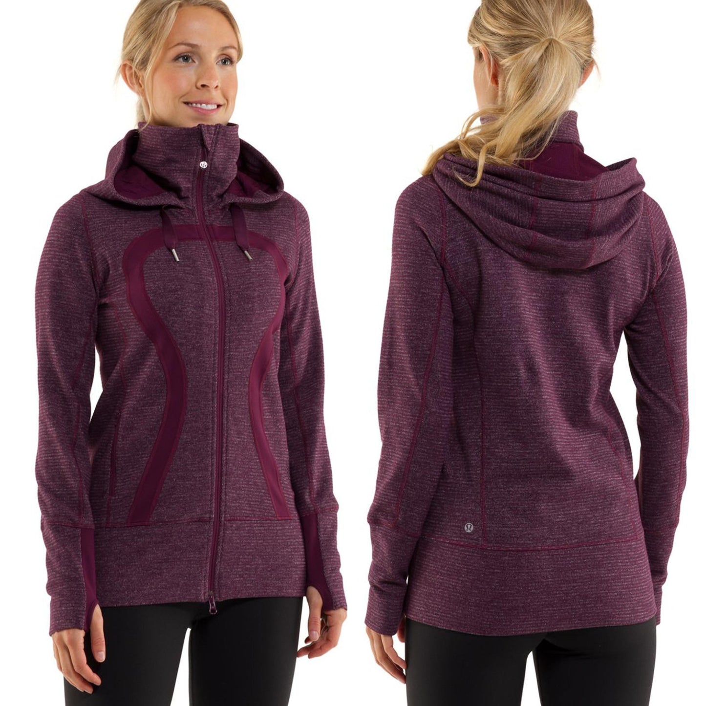 lululemon stride jacket in heathered plum - size 8