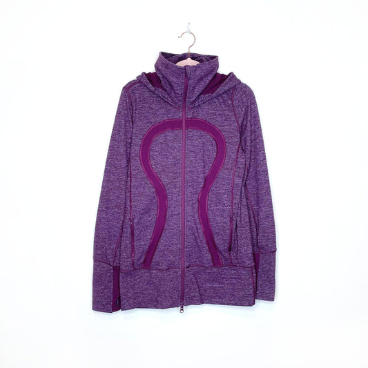 lululemon stride jacket in heathered plum - size 8