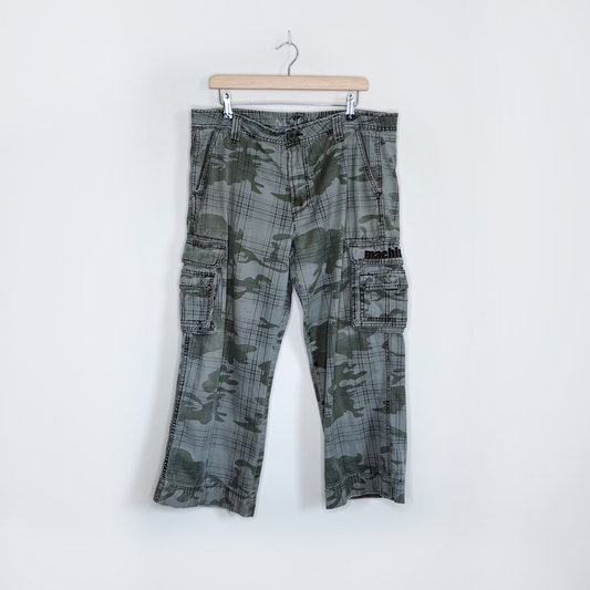 vintage y2k machine camo cargo pants - size 36 M