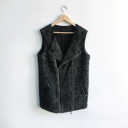 Maison Scotch Boucle Wool Biker Gilet - size 2