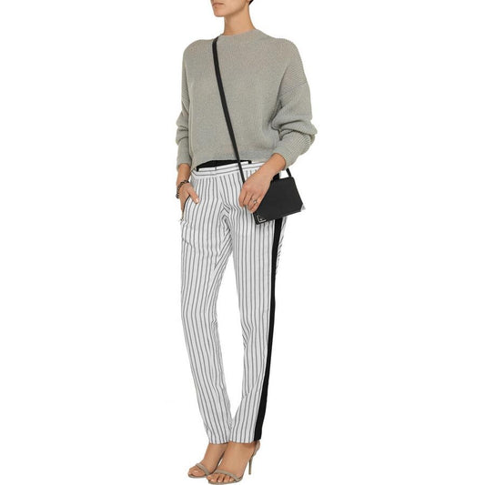 maje ferre mid-rise tapered striped tuxedo trouser - size 2