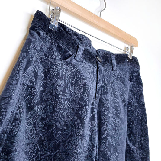 marc jacobs velvet damask wide leg bermuda culottes - size small