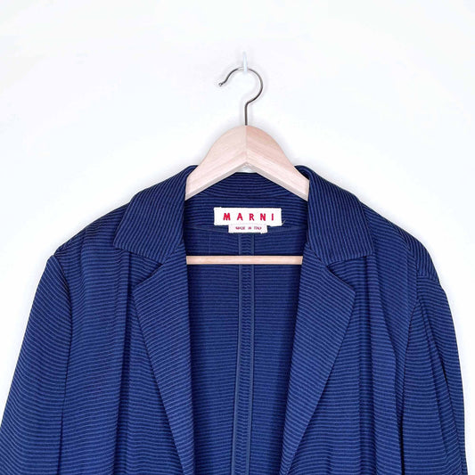 marni ribbed open viscose-cotton blazer jacket - size 44