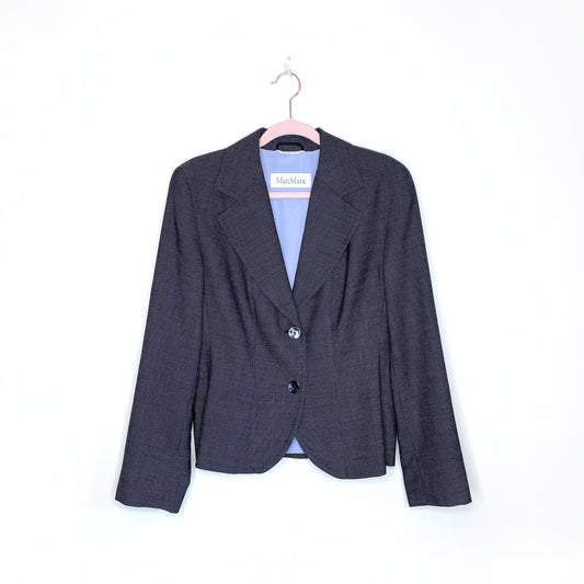 maxmara micro polka dot 2-button blazer - size 38