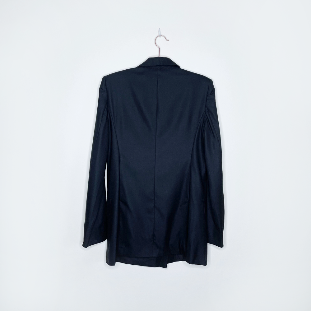 max mara wool-silk black double breasted blazer - size 8