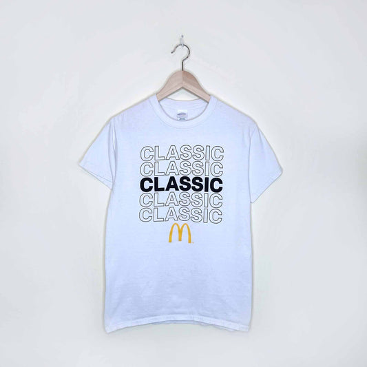 mcdonald's 2018 classic throwback 90's print tee - size small