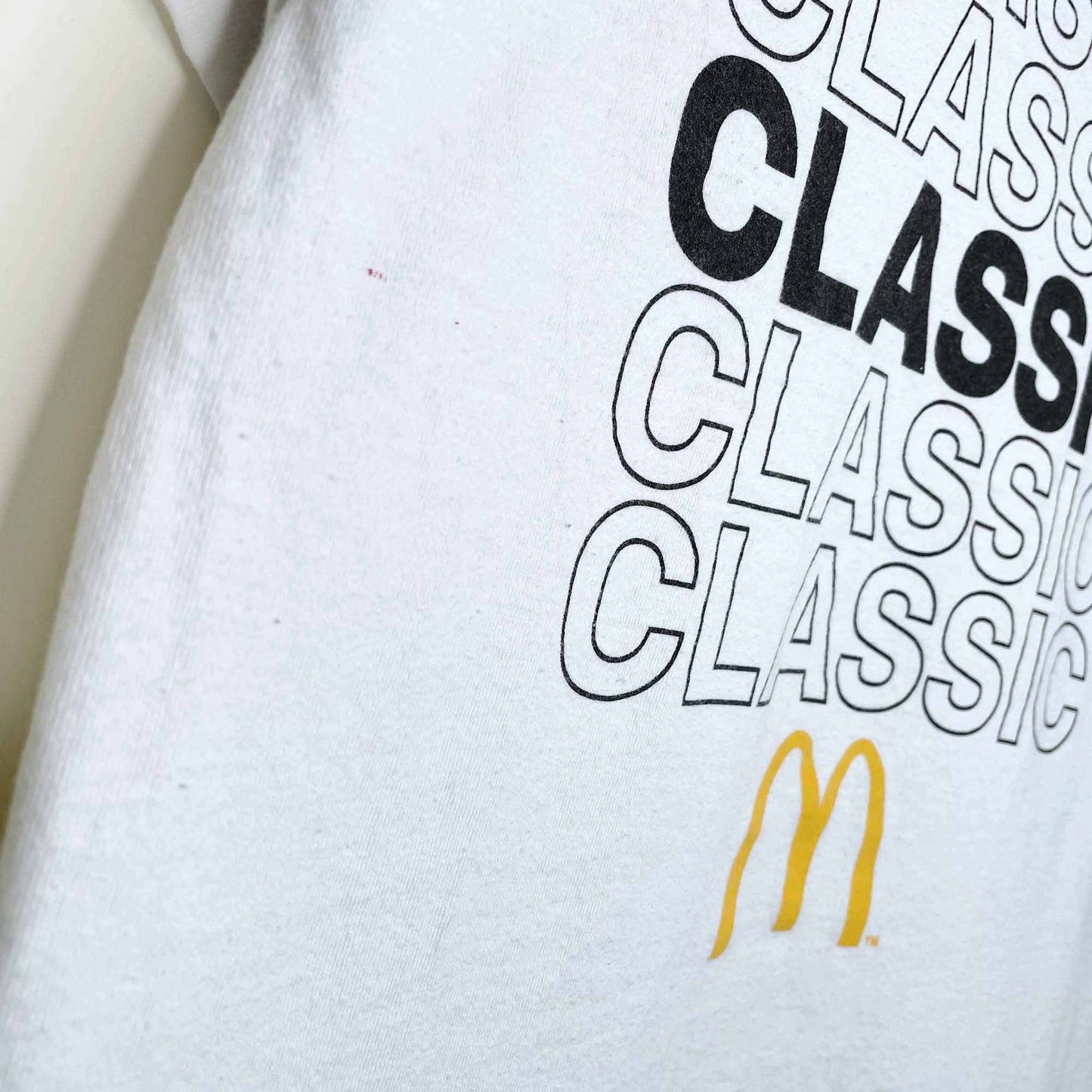 mcdonald's 2018 classic throwback 90's print tee - size small