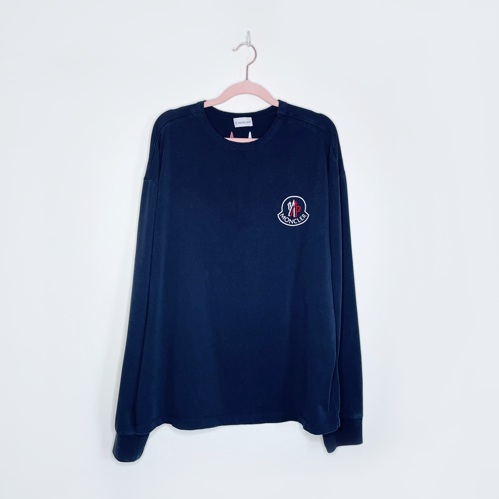 moncler x kith blue long sleeve tee size large good market thrift store