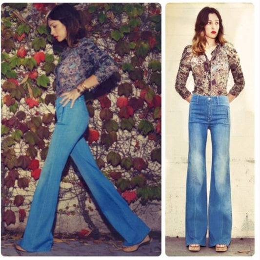 mother the drama 'cry of a peacock' wide leg jeans - size 25