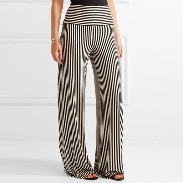 Norma Kamali high rise striped elephant wide leg pant - size Small