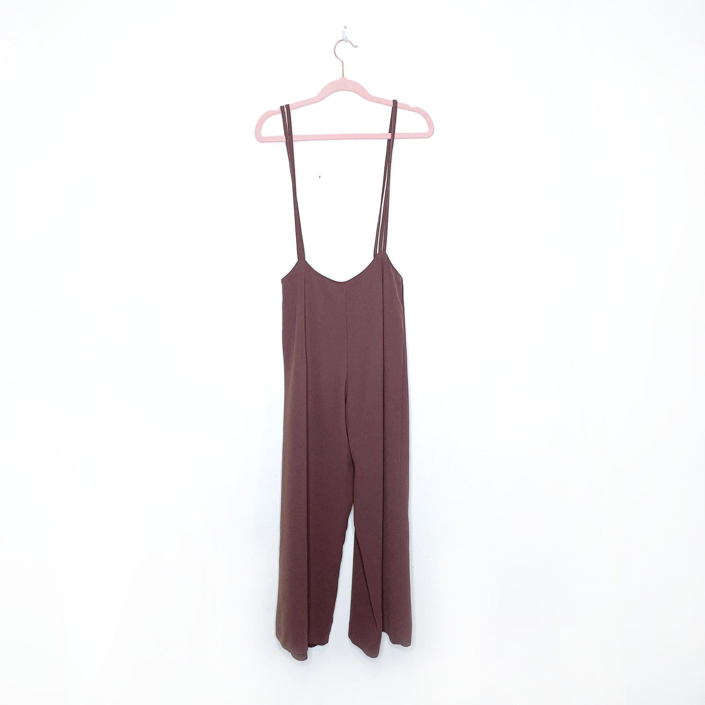 oak + fort thin strap wide leg cropped overalls - size OS