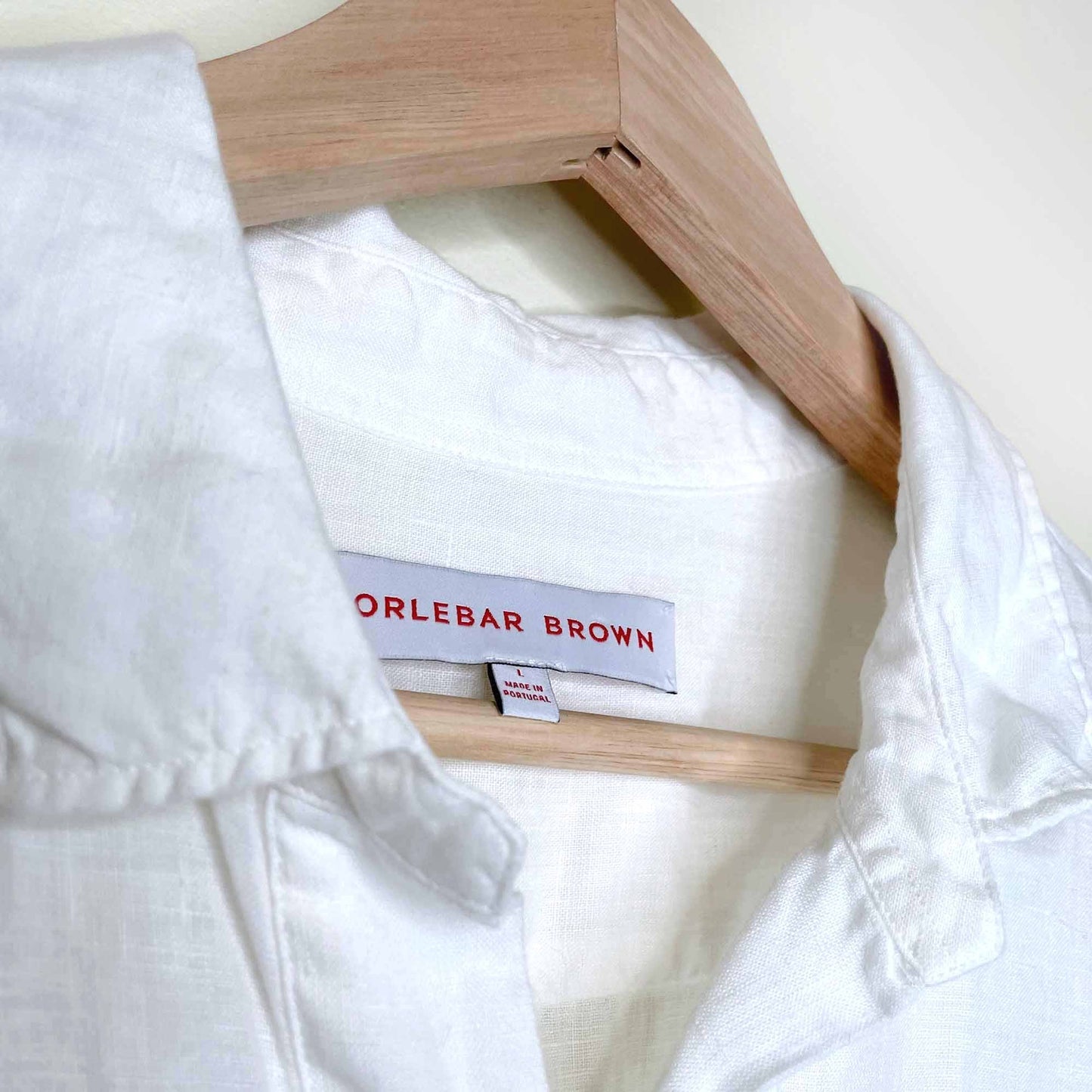 orlebar brown ridley white linen shirt - size large