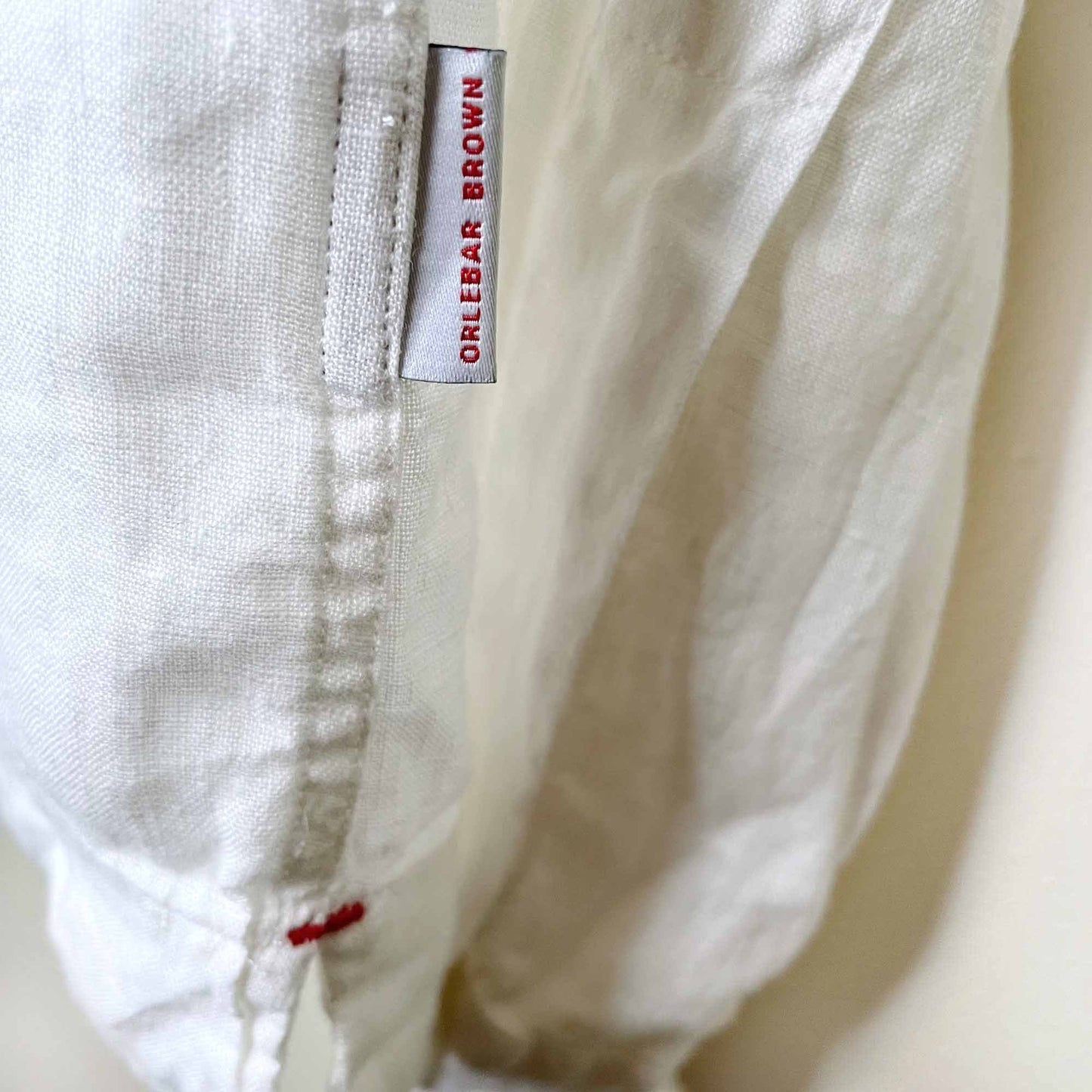 orlebar brown ridley white linen shirt - size large