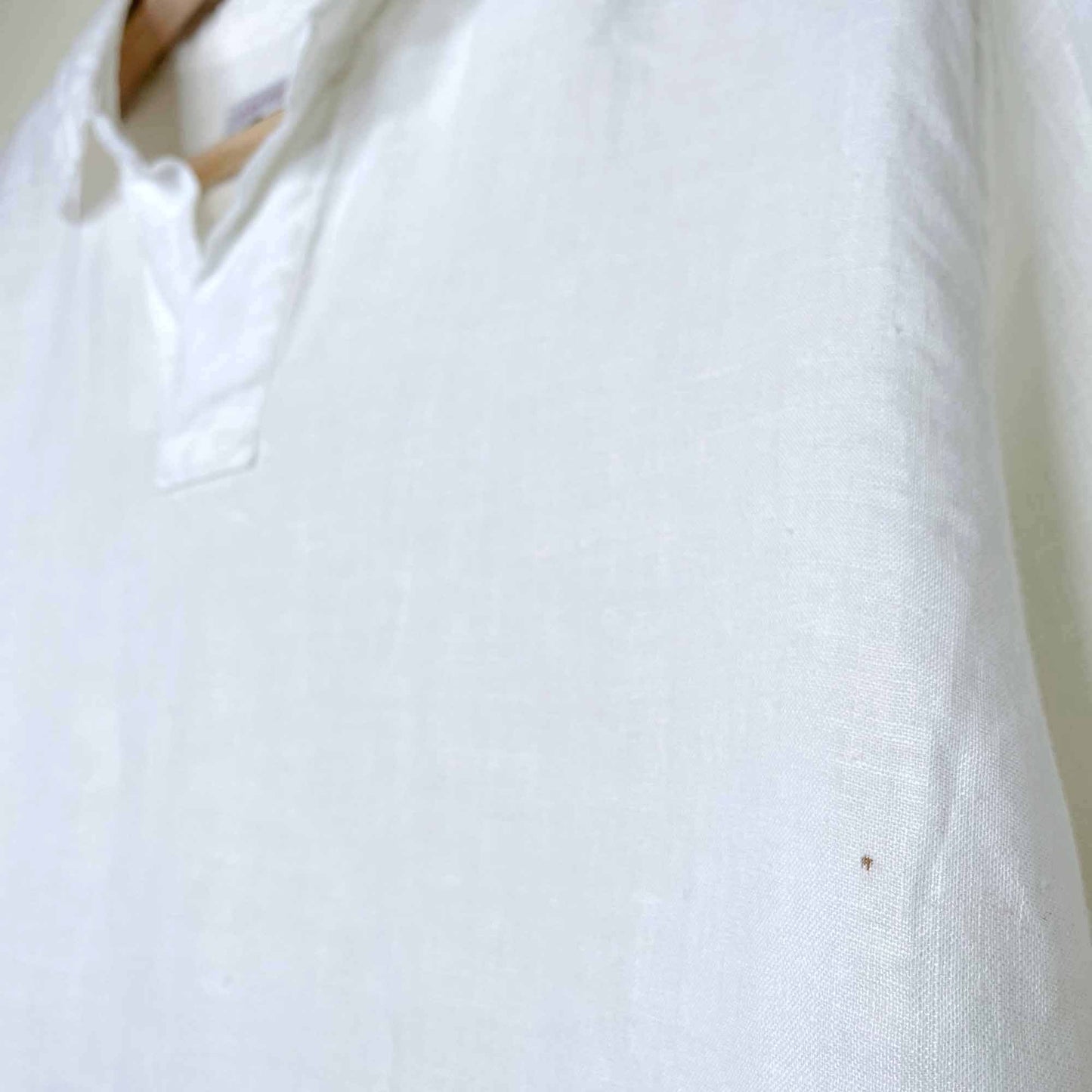 orlebar brown ridley white linen shirt - size large