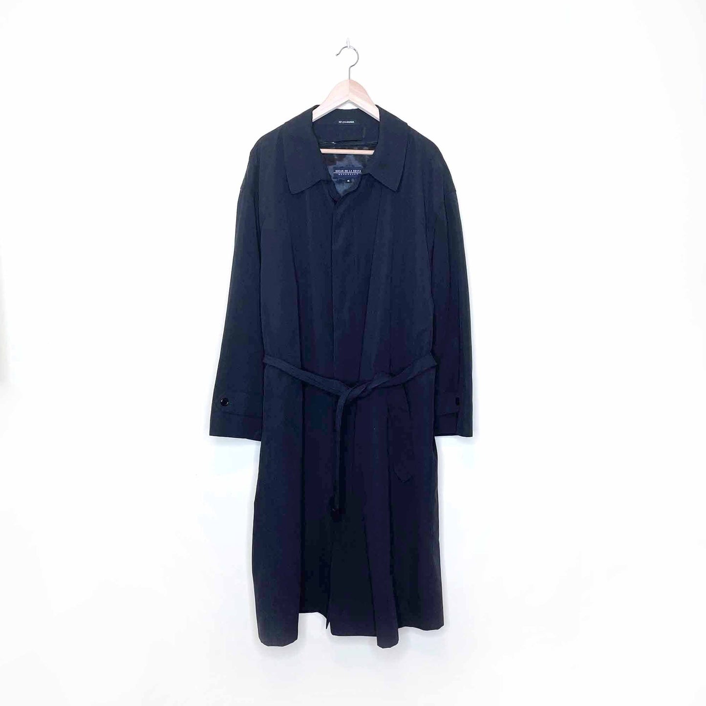 vintage oscar de la renta menswear wool-lined trench coat - size 46