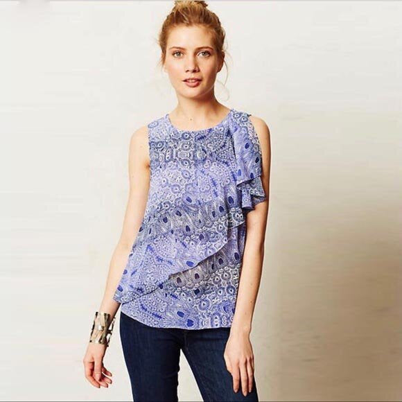 hd in paris sun garden paisley sleeveless top - size 10