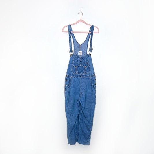 vintage 90s peace by piece carpenter denim overalls - size medium