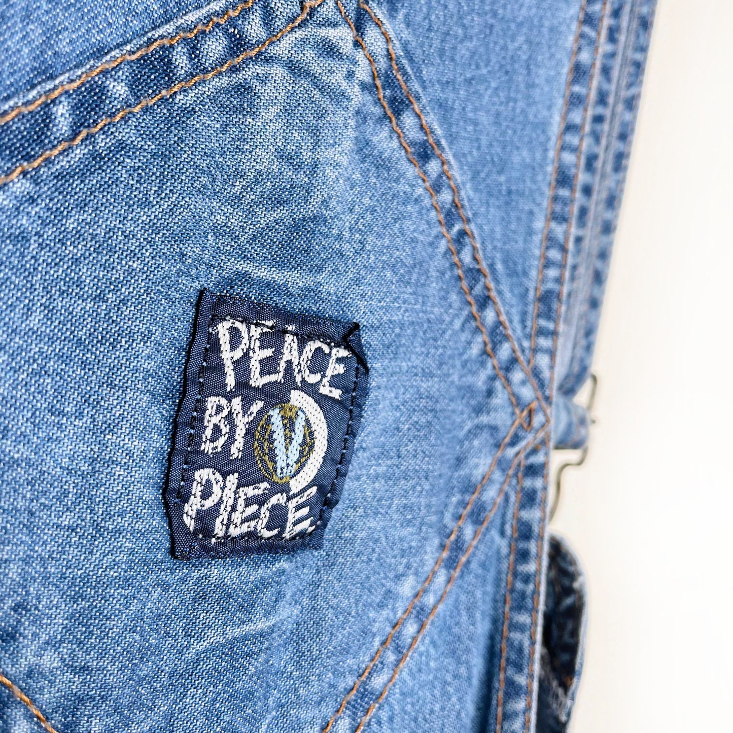 vintage 90s peace by piece carpenter denim overalls - size medium