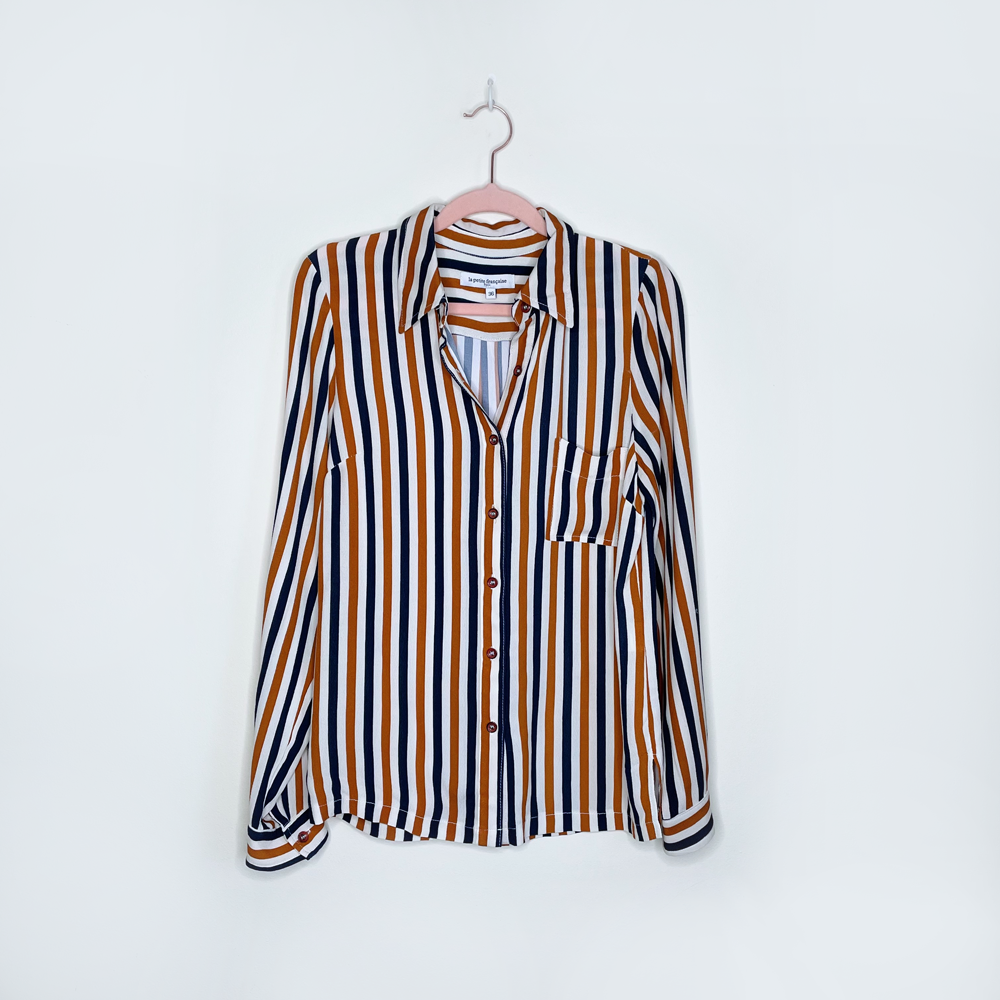 la petite francaise chem cafe striped button down shirt - size 36