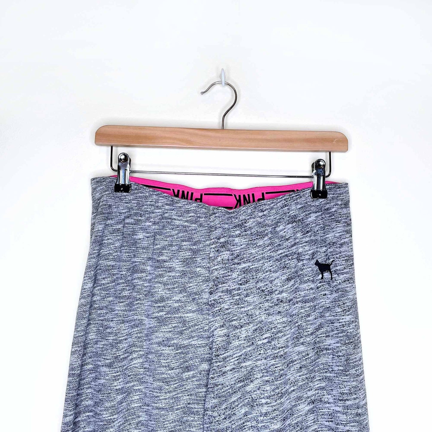 victoria's secret pink heather grey varsity lounge sweatpants - size small