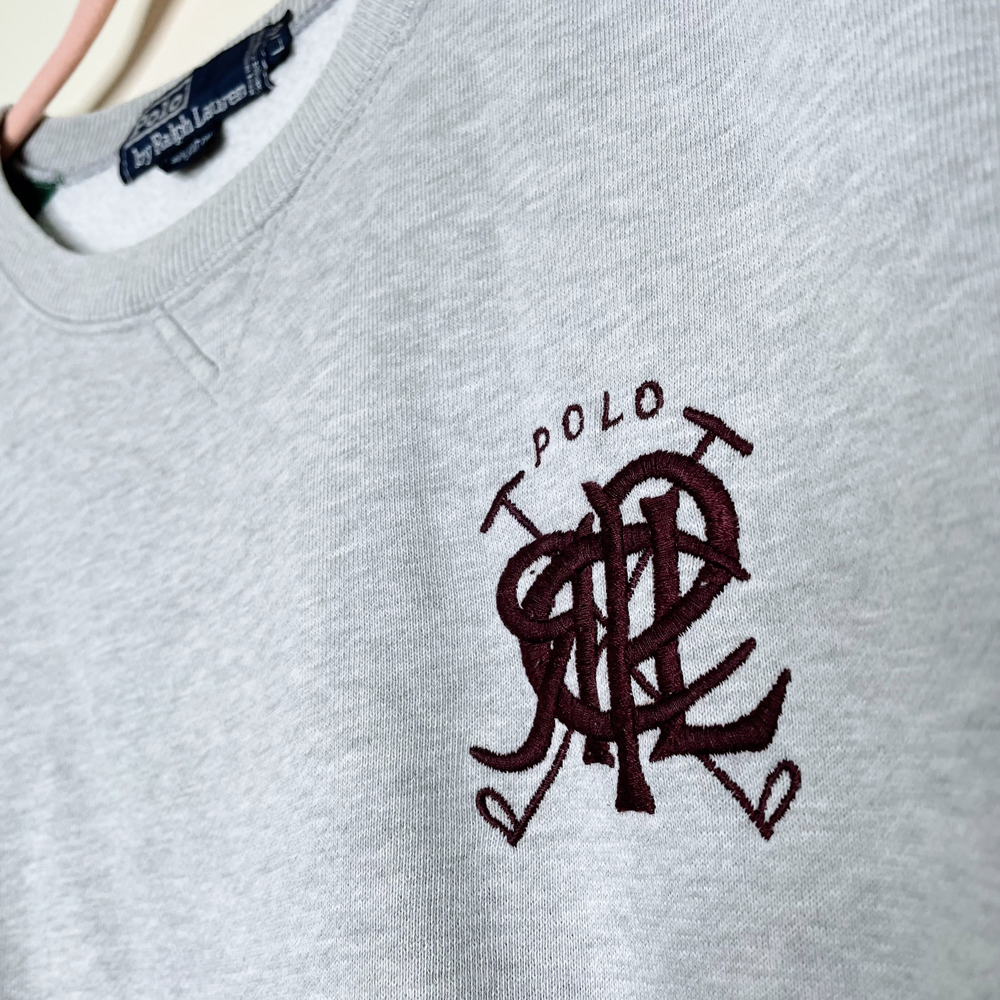 vintage 90s polo ralph lauren club raglan crewneck sweatshirt - size large