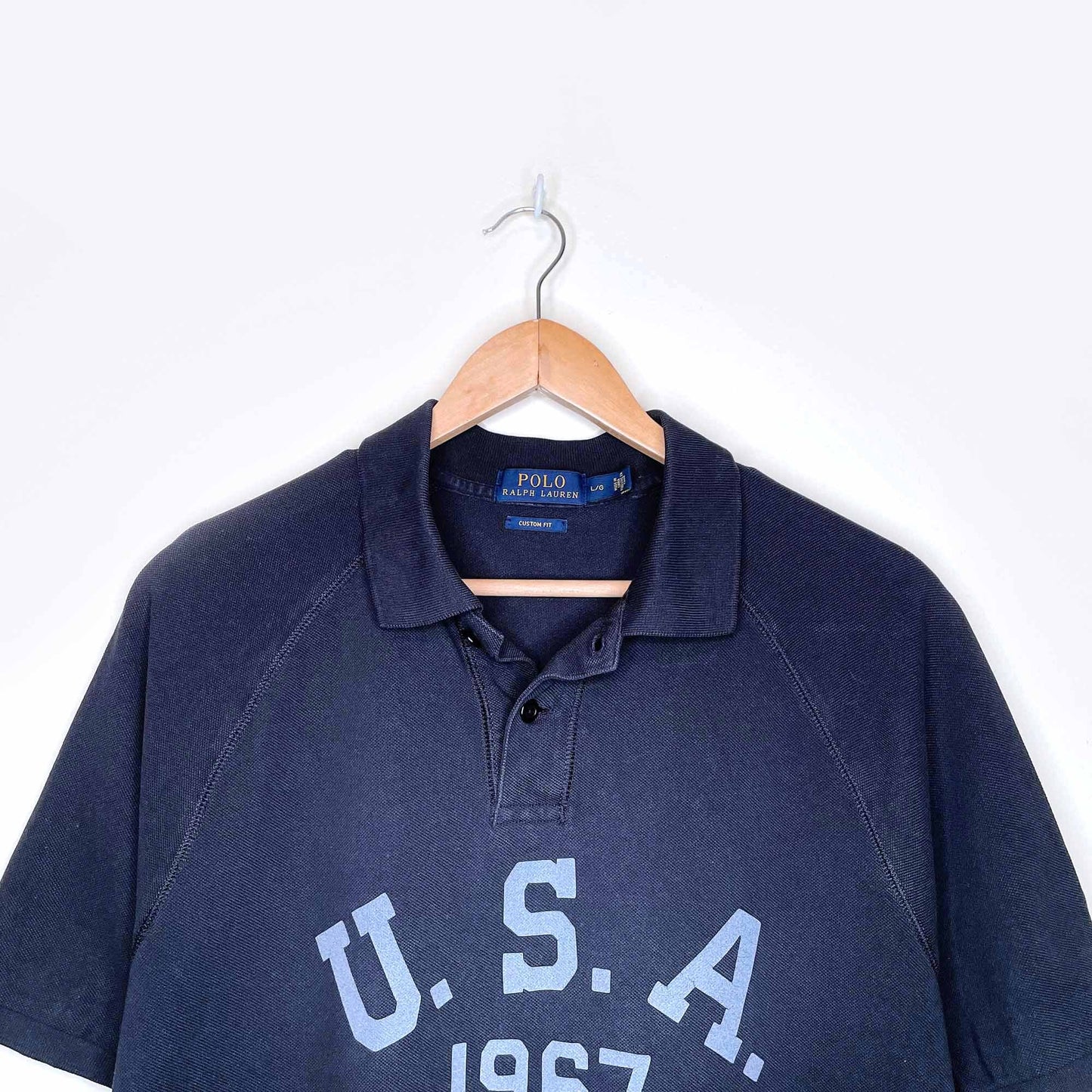 polo ralph lauren custom fit u.s.a 1967 cotton rugby shirt - size large