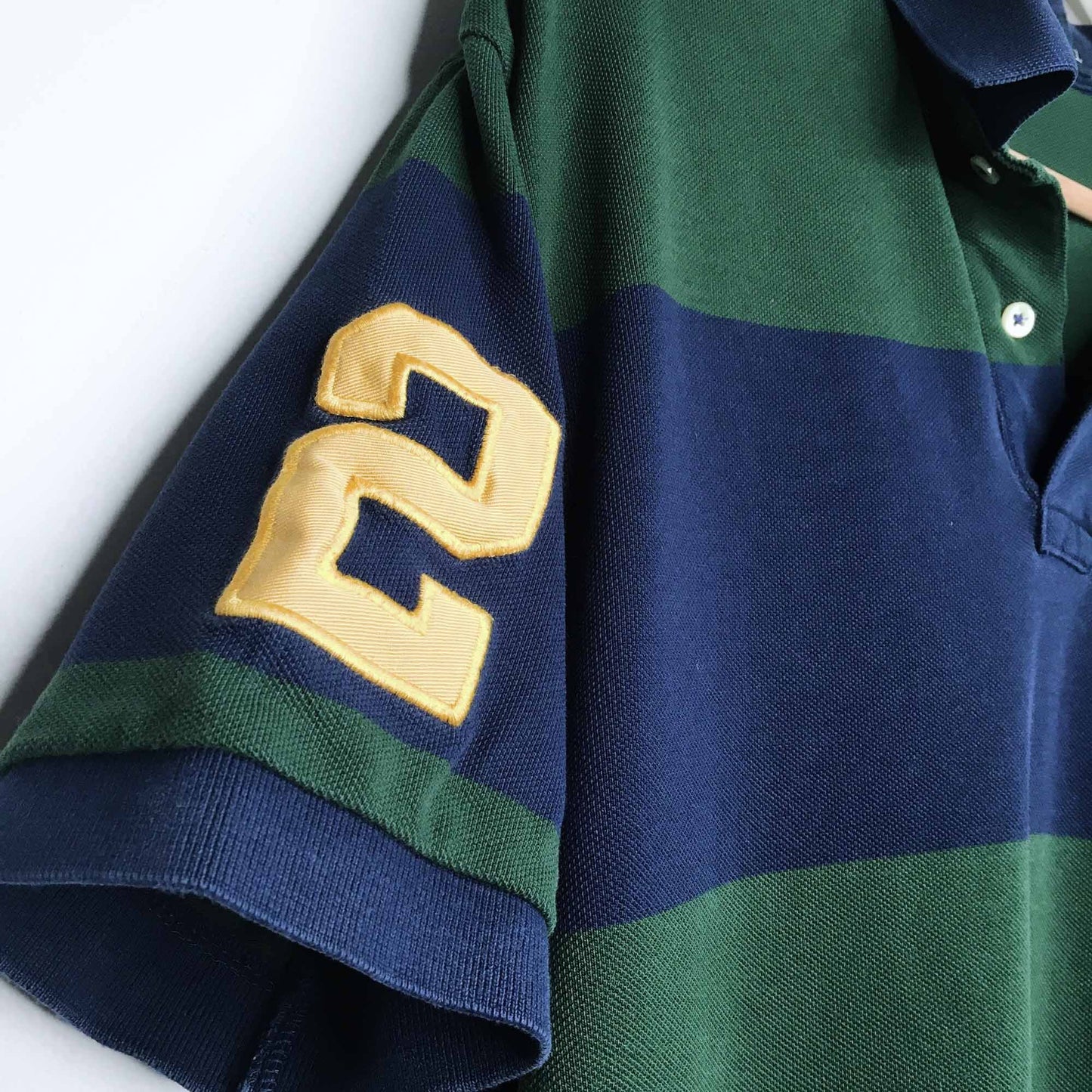 Polo Ralph Lauren crest rugby green stripe shirt - size Large