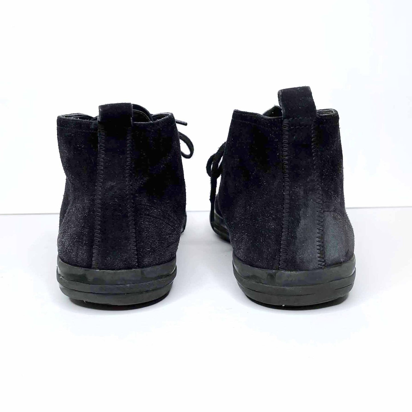 prada men's black suede high top sneaker boots - size 10